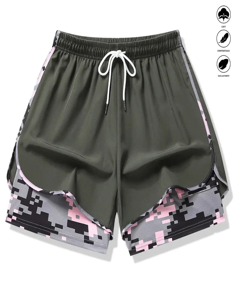Womens Athletic Shorts with Built In Liner and Drawstring Waist