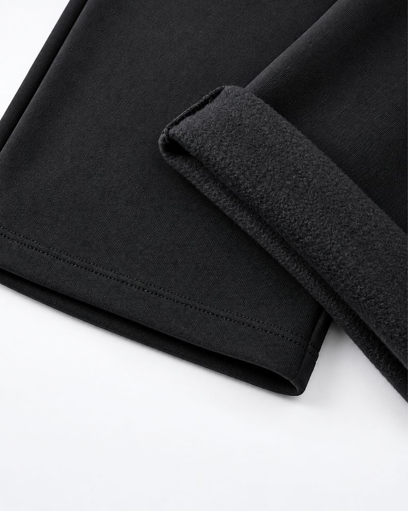 Fleece-Lined Wide-Leg Drawstring Pants