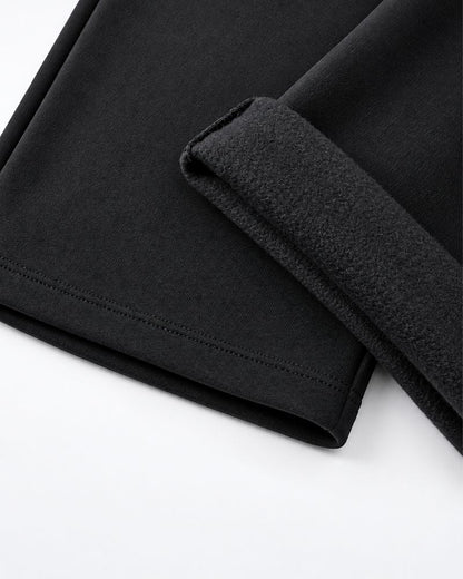 Fleece-Lined Wide-Leg Drawstring Pants