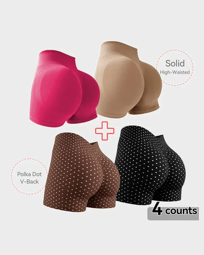 4-Pack High-Waist Seamless Butt-Lifting Shorts