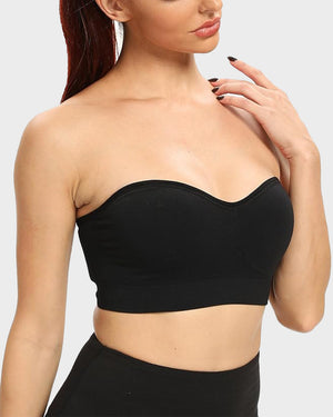 Wireless Strapless Bandeau Bra with Anti‑Slip Silicone Support
