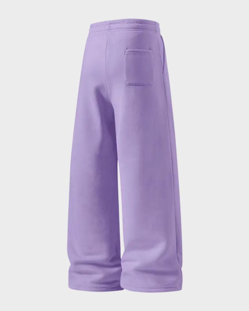 Fleece-Lined Wide-Leg Drawstring Pants