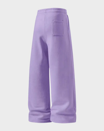 Fleece-Lined Wide-Leg Drawstring Pants
