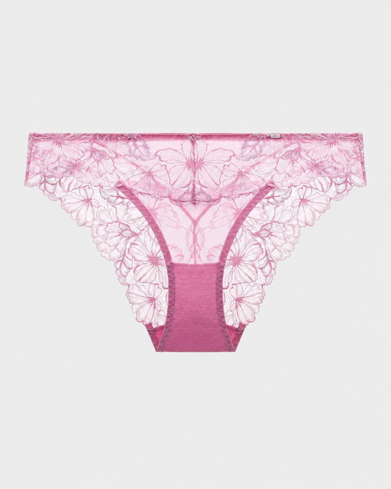 Gradient Floral Lace Sheer Mesh Briefs