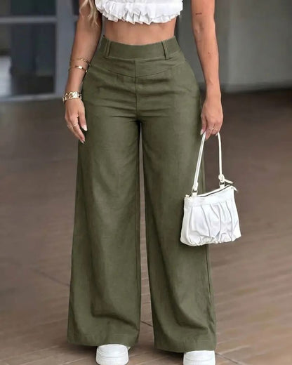High-Waist Flowy Wide-Leg Pants