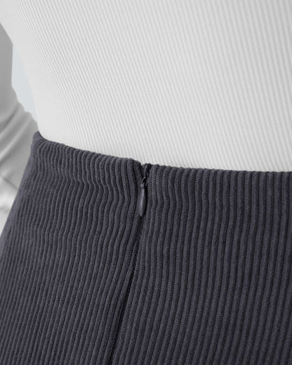 High-Waist 2-in-1 Corduroy A-Line Mini Skirt
