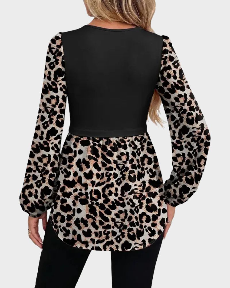 Women’s Long Sleeve Babydoll Peplum Tunic Top