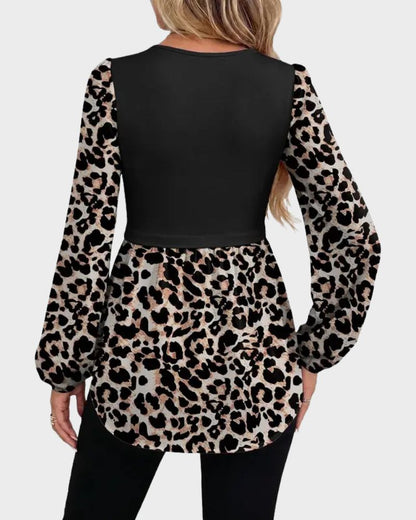 Women’s Long Sleeve Babydoll Peplum Tunic Top