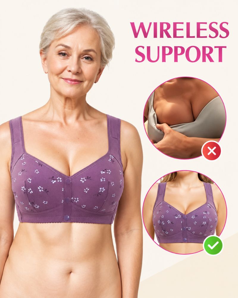 Easy Front-Closure Wireless Support Bra