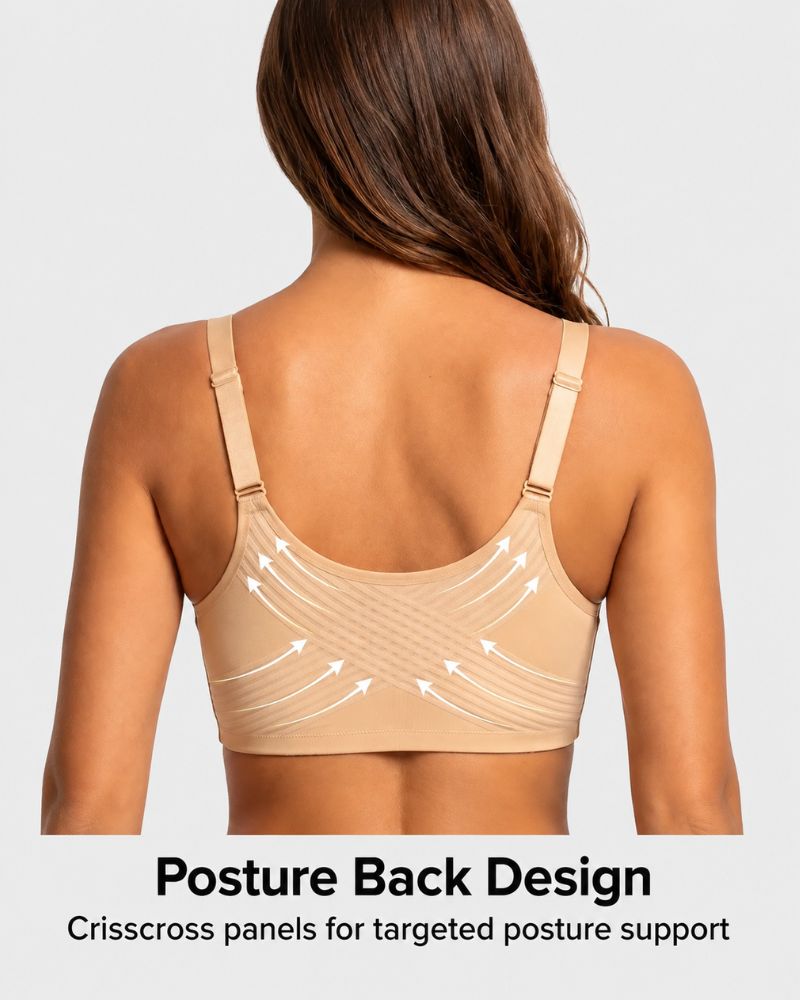 Front-Closure Lace Back-Smoothing Underwire Bra