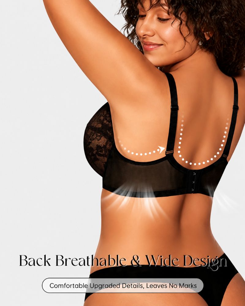 Floral Lace Unlined Full-Coverage Underwire Bra
