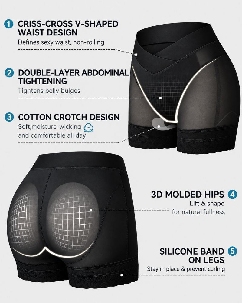 V-Crossover Tummy Control Butt-Lifting Shapewear Shorts
