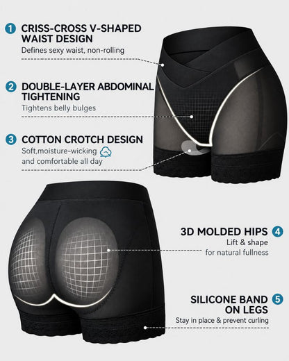 V-Crossover Tummy Control Butt-Lifting Shapewear Shorts