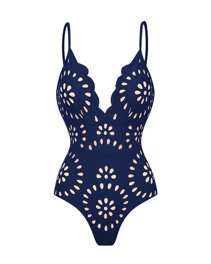 Shapecurve® Flower Hollow One Piece Swimsuit and Skirt
