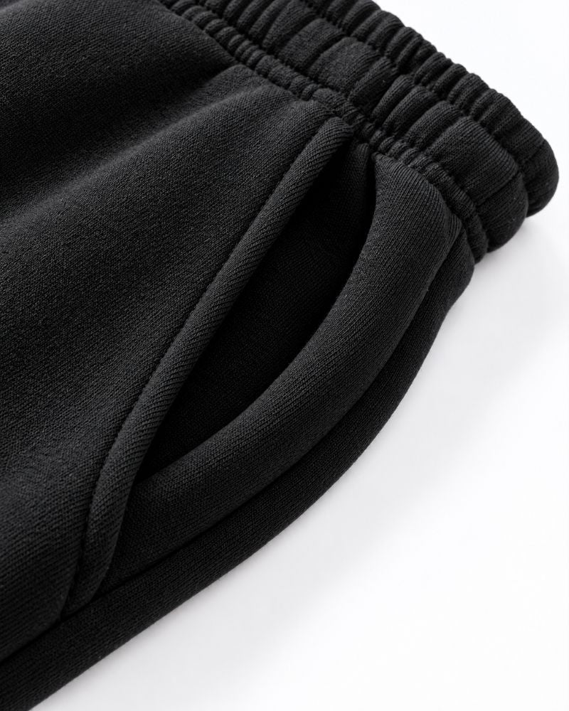Fleece-Lined Wide-Leg Drawstring Pants