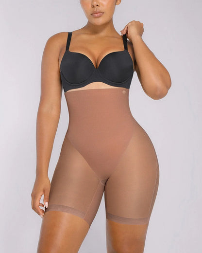 Mesh Smooth High-Waisted Mid Thigh Shorts