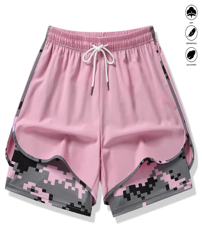 Womens Athletic Shorts with Built In Liner and Drawstring Waist