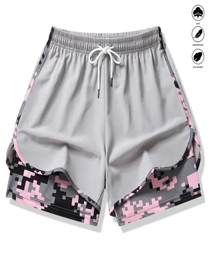 Womens Athletic Shorts with Built In Liner and Drawstring Waist