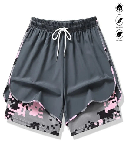 Womens Athletic Shorts with Built In Liner and Drawstring Waist