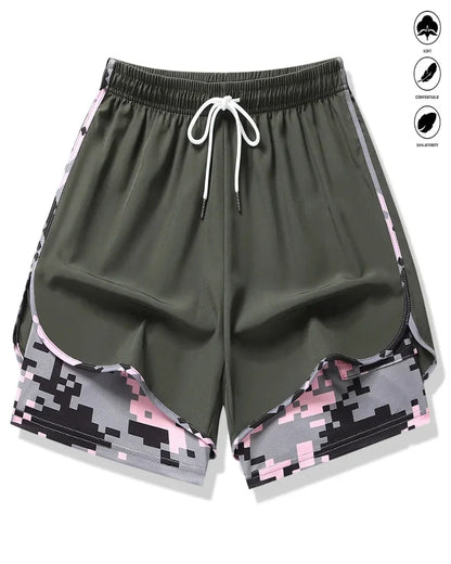 Womens Athletic Shorts with Built In Liner and Drawstring Waist