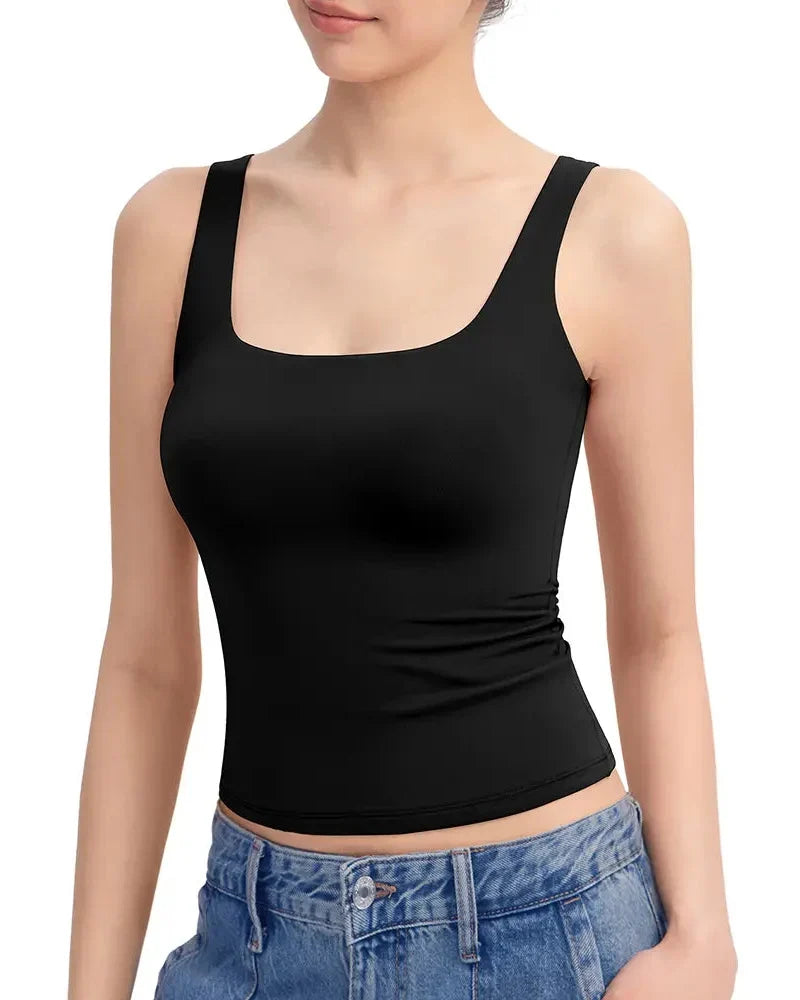 SHAPECURVE Skin-Friendly Sculpting Square-Neck Tank Top