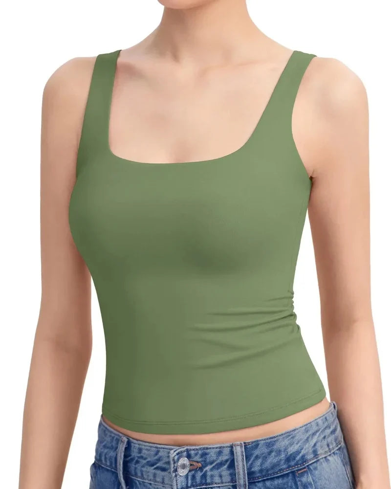 SHAPECURVE Skin-Friendly Sculpting Square-Neck Tank Top