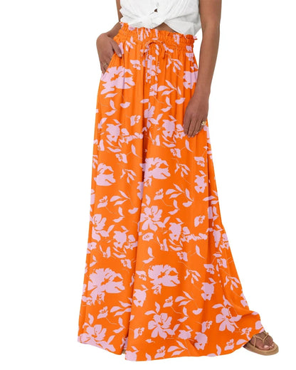 Women High Waist Wide Leg Palazzo Pants with Pockets