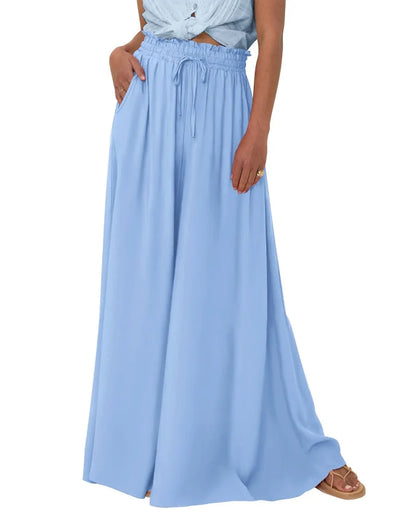Women High Waist Wide Leg Palazzo Pants with Pockets