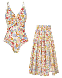 Apricot with Colorful Floral