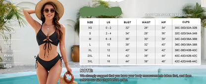 Women’s Cutout String Bikini Set Two Piece Swimsuit Bathing Suit
