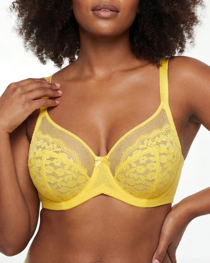 Floral lace shaping plus size bra