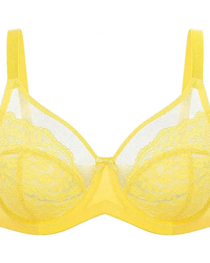 Floral lace shaping plus size bra
