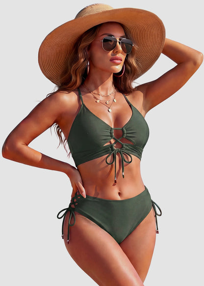 Women’s Cutout String Bikini Set Two Piece Swimsuit Bathing Suit