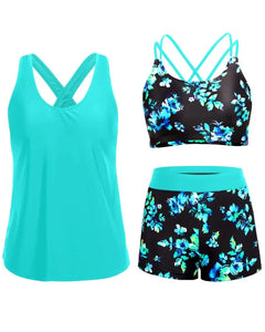 3-Piece Tummy Control Tankini Swimwear