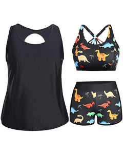 3-Piece Tummy Control Tankini Swimwear