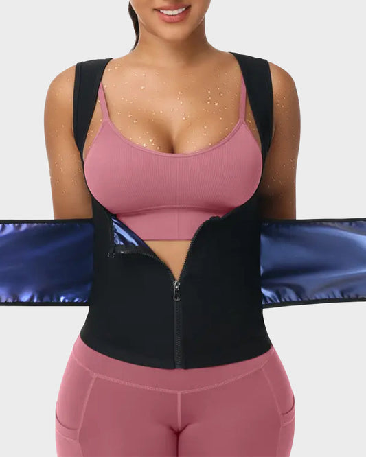 Adjustable Zip-Up Sauna Sweat Waist Trainer Vest