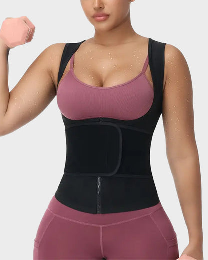 Adjustable Zip-Up Sauna Sweat Waist Trainer Vest