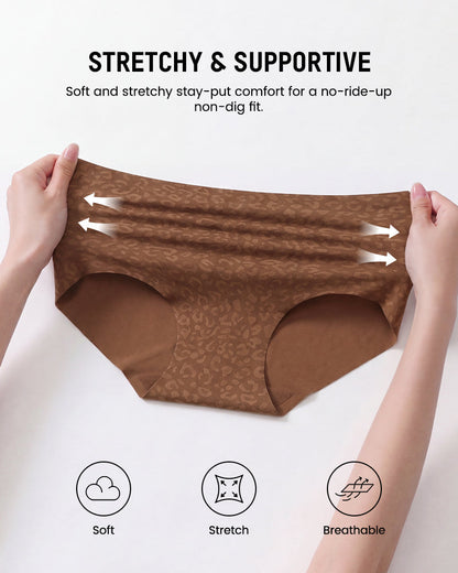 High-Waist Seamless Leopard Tummy Control Brief 6-Pack