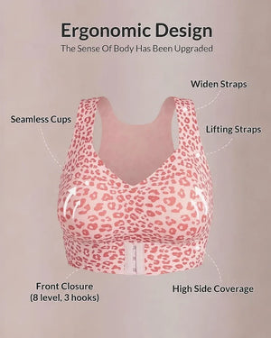 Cross Back Front Closure Wireless Posture Support Bra