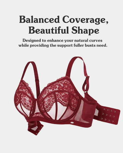 Blossom Corset Lace Unlined Minimizer Bra