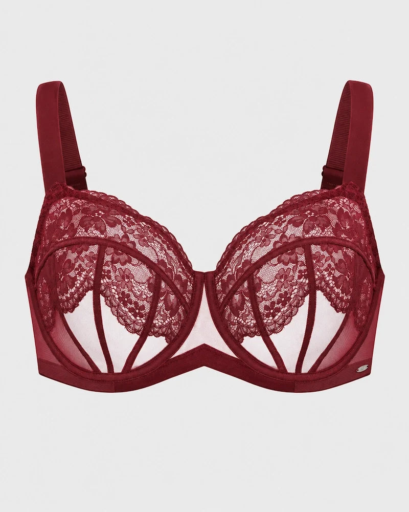 Blossom Corset Lace Unlined Minimizer Bra