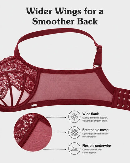 Blossom Corset Lace Unlined Minimizer Bra