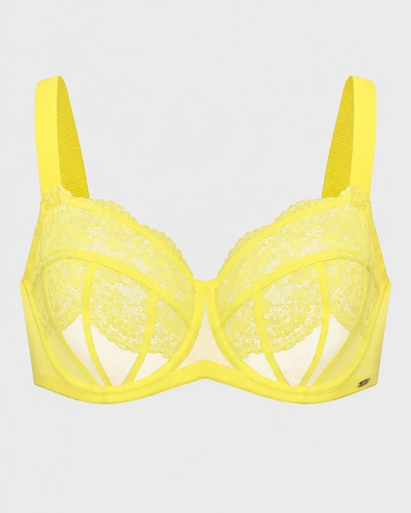 Blossom Corset Lace Unlined Minimizer Bra