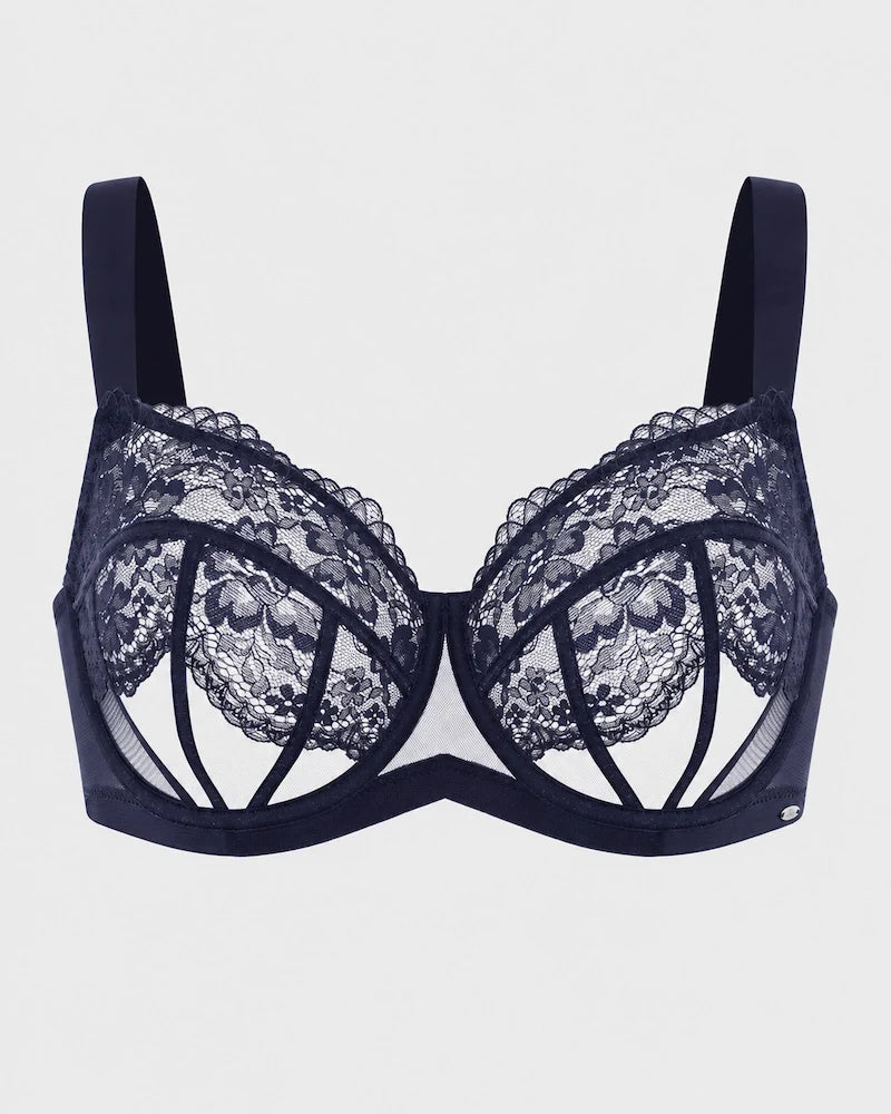 Blossom Corset Lace Unlined Minimizer Bra