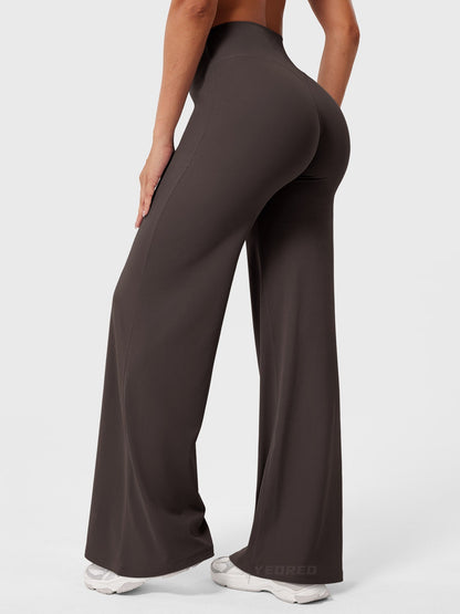 Leggings High-Waist Straight-Leg No Front Seam Buttery Soft Gym Yoga Pants for Women Fitness Tights
