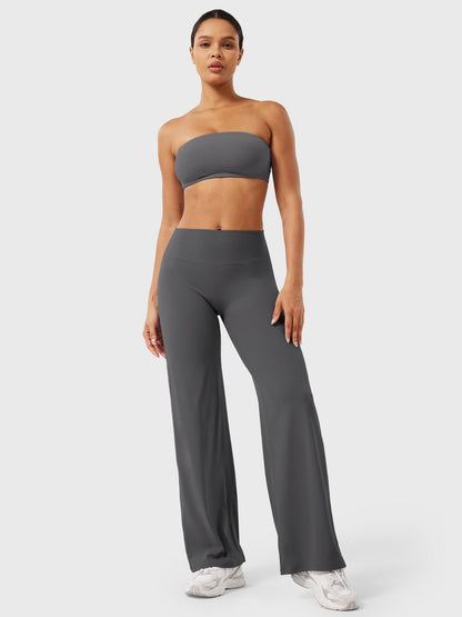 Leggings High-Waist Straight-Leg No Front Seam Buttery Soft Gym Yoga Pants for Women Fitness Tights