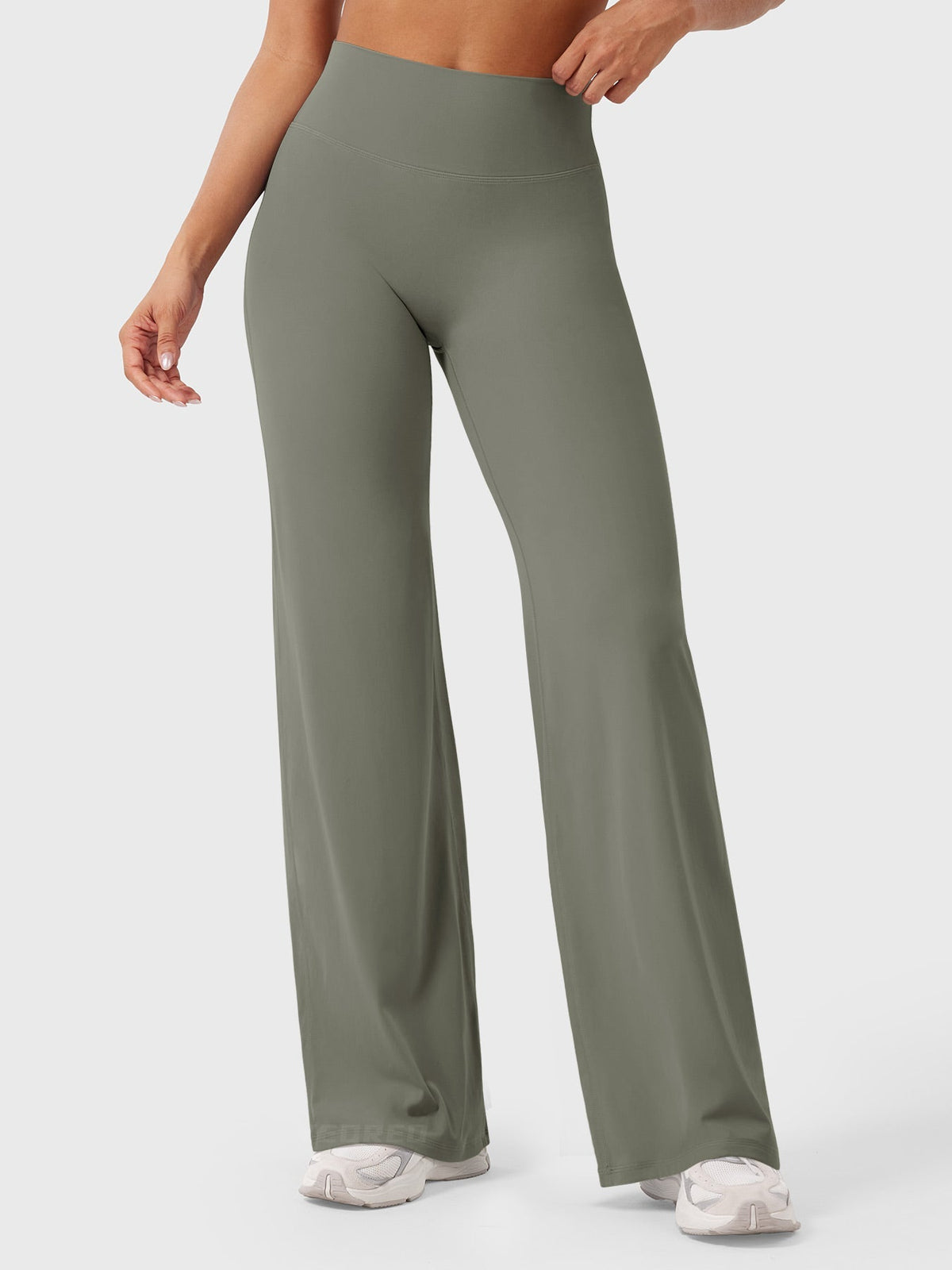 Leggings High-Waist Straight-Leg No Front Seam Buttery Soft Gym Yoga Pants for Women Fitness Tights