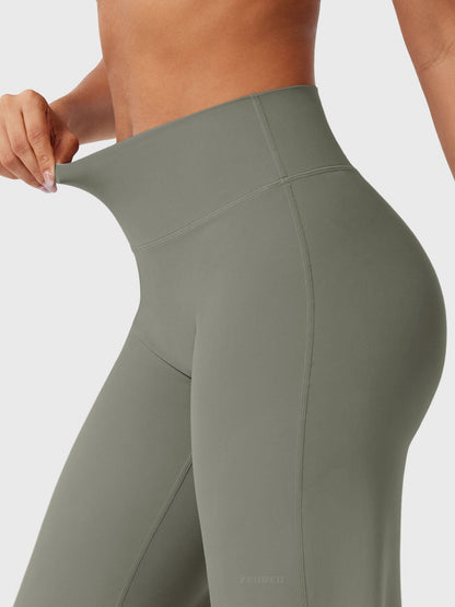 Leggings High-Waist Straight-Leg No Front Seam Buttery Soft Gym Yoga Pants for Women Fitness Tights
